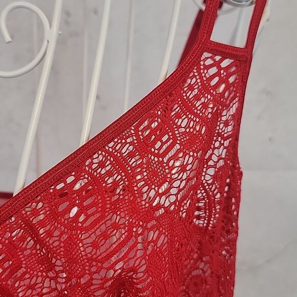 Dkny Red Lace Camisole Top Womens Size L - Picture 4 of 10